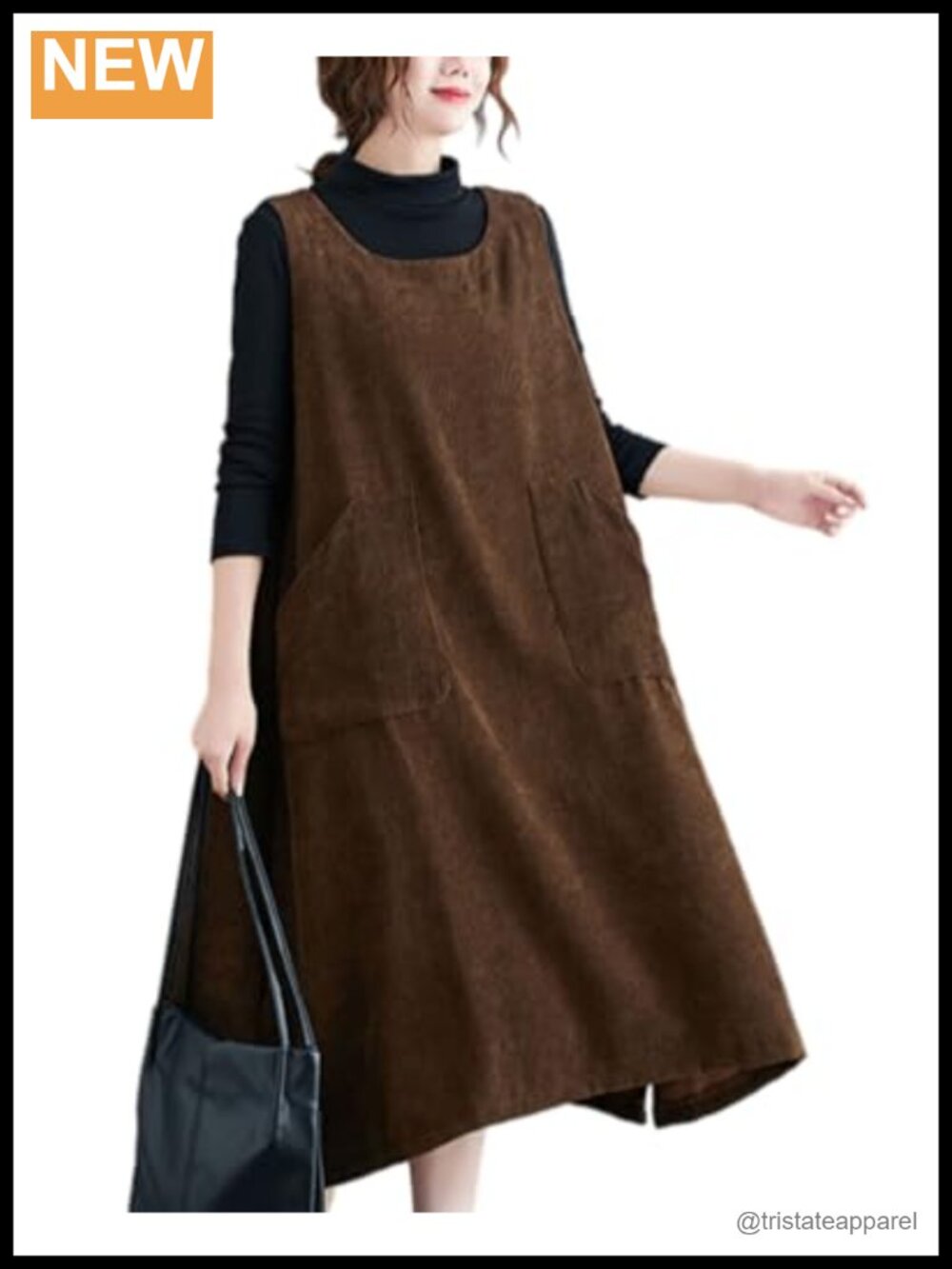 Corduroy Pinafore Dress Sleeveless Overall Jumper